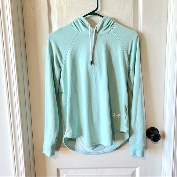 UNDER ARMOUR Mint Green Open Back Featherweight Hoodie Fleece—SZ. Small - Picture 12 of 15